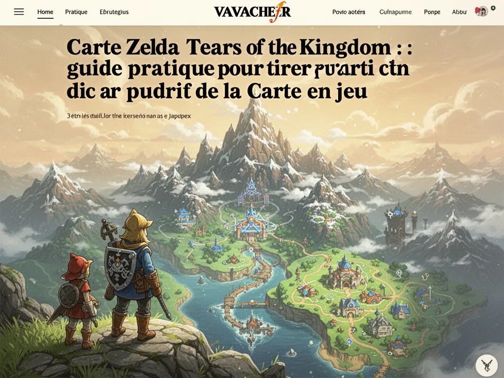 Vue de la carte en jeu montrant Hyrule au sol et plusieurs îles célestes, avec marqueurs de sanctuaires et icônes de ressources