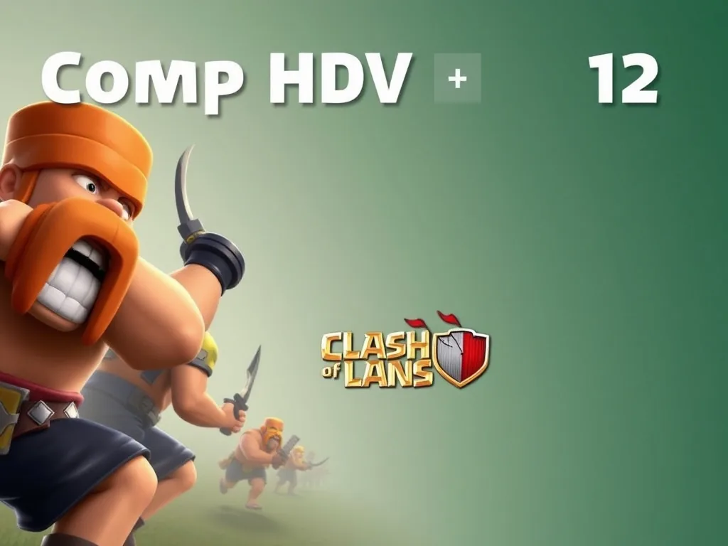 Compositions HDV12 Clash of Clans sur une base avec troupes déployées en attaque