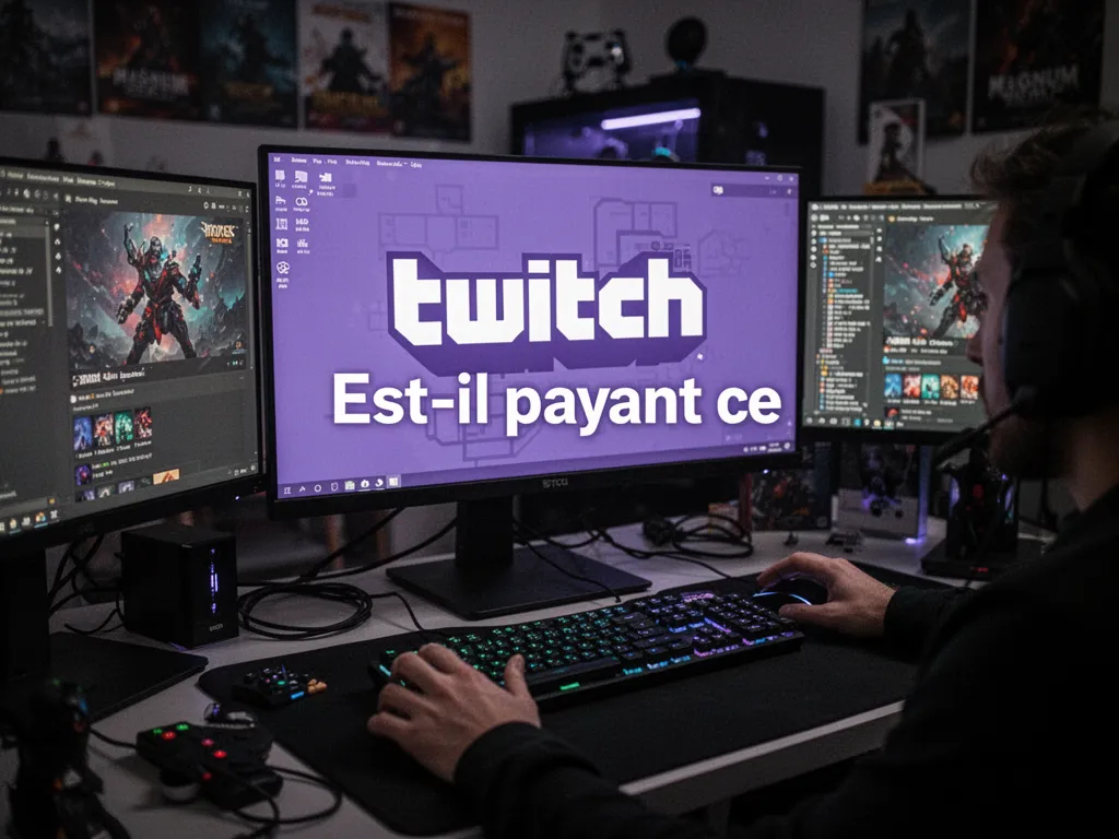 Interface de Twitch montrant un stream, le chat et les options d'abonnement