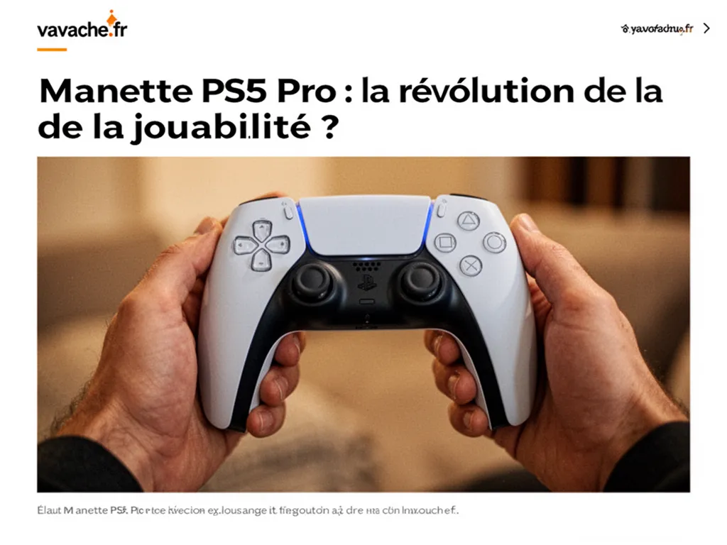Manette PS5 Pro sur un fond design