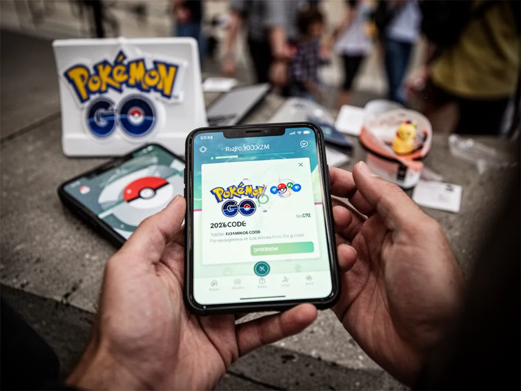 Capture d'écran du jeu Pokémon Go montrant un joueur utilisant des codes.