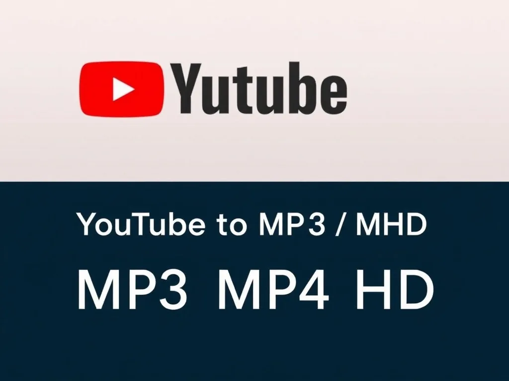 Interface d'un convertisseur YouTube en MP3 et MP4 HD affichant les options de qualité 320kbps et 1080p